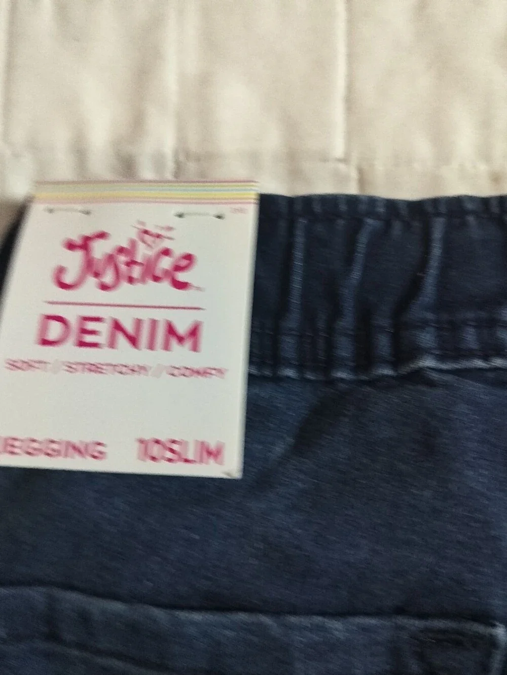 Justice Women's Dark Blue Distressed Skinny Jeans